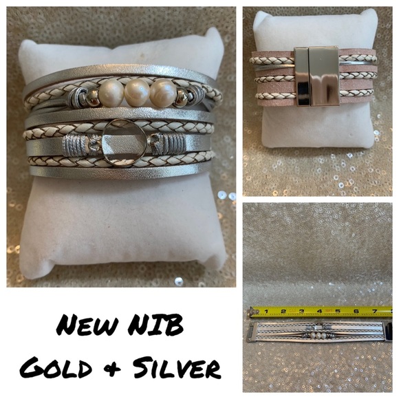 New NIB silver beaded wrap bracelet - Picture 1 of 6